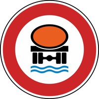 Verkehrszeichen VZ 269 Verbot für Fahrzeuge mit wassergefährdender Ladung, Ø 600, Alform, RA 3
