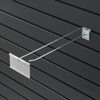 Pegwall System Bracket / Product Hanger / Slatwall Single Hook with Overhead Price Holder for DRA Swinging Pockets | 300 mm