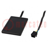 RFID reader; 7÷32V; 1-wire; antenna; 54x85x7mm; black; 13.56MHz
