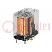 Relay: electromagnetic; DPDT; Ucoil: 24VDC; 5A; miniature; socket