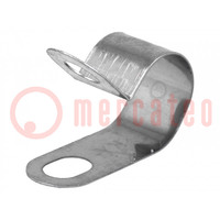 Fixing clamp; for shielded cables; ØBundle : 9mm; A: 18.65mm