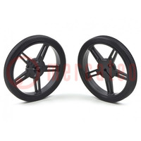 Wheel; black; Shaft: D spring; push-in; Ø: 60mm; Shaft dia: 3mm