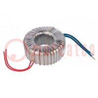 Transformer: toroidal; 250VA; 230VAC; 12V; 20.83A; Leads: cables