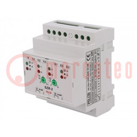 Module: spanning controle relais; op DIN-rail; DPDT; 250VAC/8A