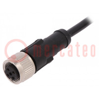 Connection lead; M12; PIN: 4; straight; 10m; plug; 250VAC; 4A; PVC