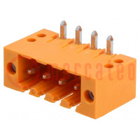 Pluggable terminal block; 3.5mm; ways: 4; angled 90°; socket; male