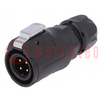 Connector: circular; plug; size 16; 02; male; PIN: 4; with latch