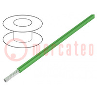 Wire; HookUp Wire; stranded; Cu; 28AWG; PTFE; green; 600V; 305m