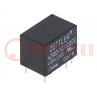 Relay: electromagnetic; SPDT; Ucoil: 12VDC; 1A; 1A/125VAC; 1A/30VDC