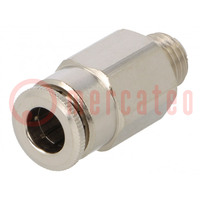Push-in fitting; straight; 0÷30bar; nickel plated brass