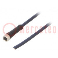 Connection lead; M8; PIN: 4; straight; 3m; plug; 30VAC; 4A; -35÷105°C