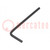 Wrench; hex key; HEX 2,5mm; Overall len: 60mm