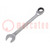 Llave; plana-estriada; 21mm; acero cromado; con trinquete