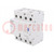 Relay: installation; bistable,impulse; NO x4; Ucoil: 230VAC; 40A