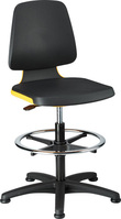 Krzesło Labsit 3, pomarańcz., pianka integr.,z podparciem dla nóg