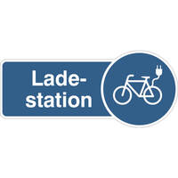 SafetyMarking Hinweisschild Ladestation E-Bike, Folie, selbstklebend, 30 x 13 cm