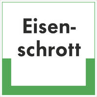 Eisenschrott Abfallkennzeichnung - Textschild, PE-od. PP-Folie, 10x10 cm