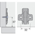 Skizze zu HETTICH Kreuzmontageplatte mit Langloch, Schrauben, Distanz 0 mm