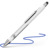 Kugelschreiber Epsilon Touch, Druckmechanik, XB, blau, Schaftfarbe: weiß-silber