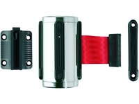 Gurt-Wandkassette, Innenbereich, 50 mm, 3 m lang, Chrom mit rotem Gurt