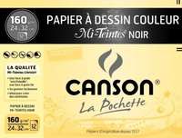 CANSON PAPIER DESSIN MI-TEINTES 160G 320 X 240 MM NOIR 200317104