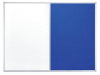 Kombitafel X-tra!Line, Stahl/Filz, Aluminiumrahmen, 1200 x 900 mm, blau