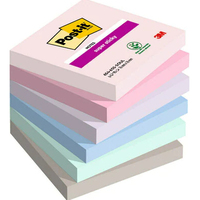 Post-It 7100259204 note paper Square Blue, Green, Grey, Pink, Purple 90 sheets Self-adhesive