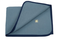 Oden­wälder Baby­Nest Waffel-Piqué Bettdecke für Babys Blau 70 x 100 cm Junge/Mädchen