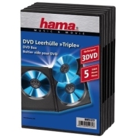 Hama DVD Triple Box, black, pack of 5 3 disques Noir