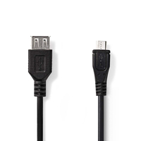 Nedis CCGP60570BK02 USB-kabel USB 2.0 0,2 m USB A Micro-USB B Zwart