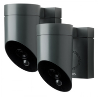 Somfy 1870472 - 2 Grey Outdoor Cameras | Outdoor Surveillance Cameras | Siren 110 DB | Possible connection to an existing light