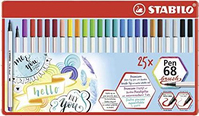 STABILO Pen 68 brush viltstift Meerkleurig 25 stuk(s)