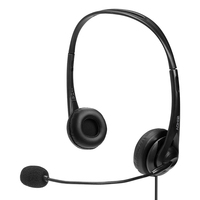 Lindy 20432 słuchawki/zestaw słuchawkowy Przewodowa Kask Biuro/centrum telefoniczne Czarny