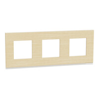 Unica Pure - plaque de finition - Bois nordique liseré Blanc - 3 postes (NU600683)