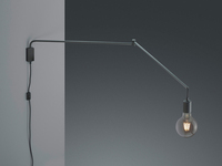 Schwenkbare Wandlampe LINE - schwarze Kabelleuchte mit Schnurschalter & Stecker