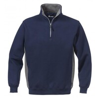 Acode Sweater Rits Marine/Donkergrijs Maat L