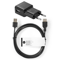 USB Voedingsadapter voor Videodeurbel Gong - 5V - 1A - 5W - 3 meter - Zwart