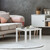 Relaxdays Beistelltisch weiß, Wohn- & Kinderzimmer, Couchtisch quadratisch, modernes Design, HBT: 45 x 55 x 55 cm, white