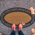 Relaxdays Fußmatte, 45x75 cm, ovaler Fußabtreter Gummi & Kokos, rutschfest, Türvorleger, innen & außen, natur/schwarz