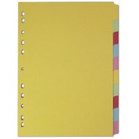 Elba Divider 10 Part A4 160gsm Card Assorted Colours (Pack 10)