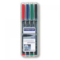 Staedtler Lumocolor OHP Pen Permanent Superfine 0.4mm Line Assorted Colo(Pack 4)