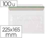 Sobre autoadhesivo q-connect portadocumentos 225x165 mm ventana transparente paquete de 100 unidades