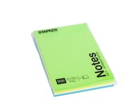 Staples Super Sticky Zelfklevend Notitieblok, 101 x 150 mm, Assortiment (pak 4 x 45 vel)