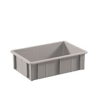 Stacking container made of polyethylene, with reinforcement ribs