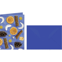 Grußkarten+Umschläge Weihnachts-Potpourri 11,3x16,5cm VE=5 Sets blau