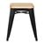 Bolero Bistro Low Stools in Black with Wooden Seat Pad - Pack of 4
