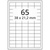 Wetterfeste Folienetiketten 38 x 21,2 mm, weiß, 6.500 Polyesteretiketten auf 100 DIN A4 Bogen, Universaletiketten permanent