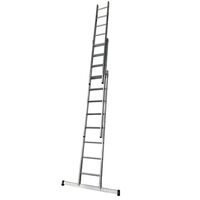 Extension ladder with deployable stabilser bar