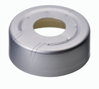 LLG Tappi Headspace ND20 (Rilascio a pressione) Alluminio pronti assemblati Tappo argento foro centrale