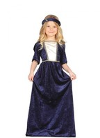 Disfraz de Dama Medieval azul para niña 3-4A